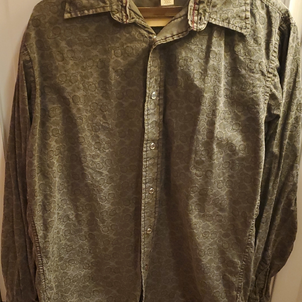 Decree Olive Green Casual Button Down Shirt Size M